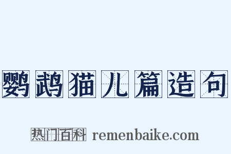 鹦鹉猫儿篇造句是什么意思的图片